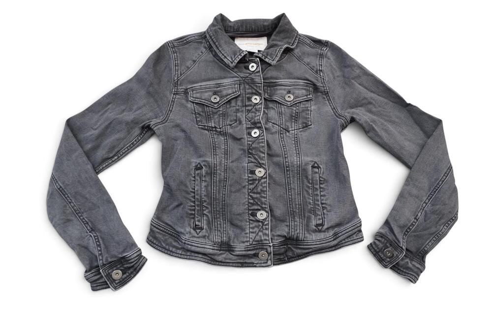 Pilcro And The Letterpress Denim Jacket Womens Small Gray Faded Anthropologie